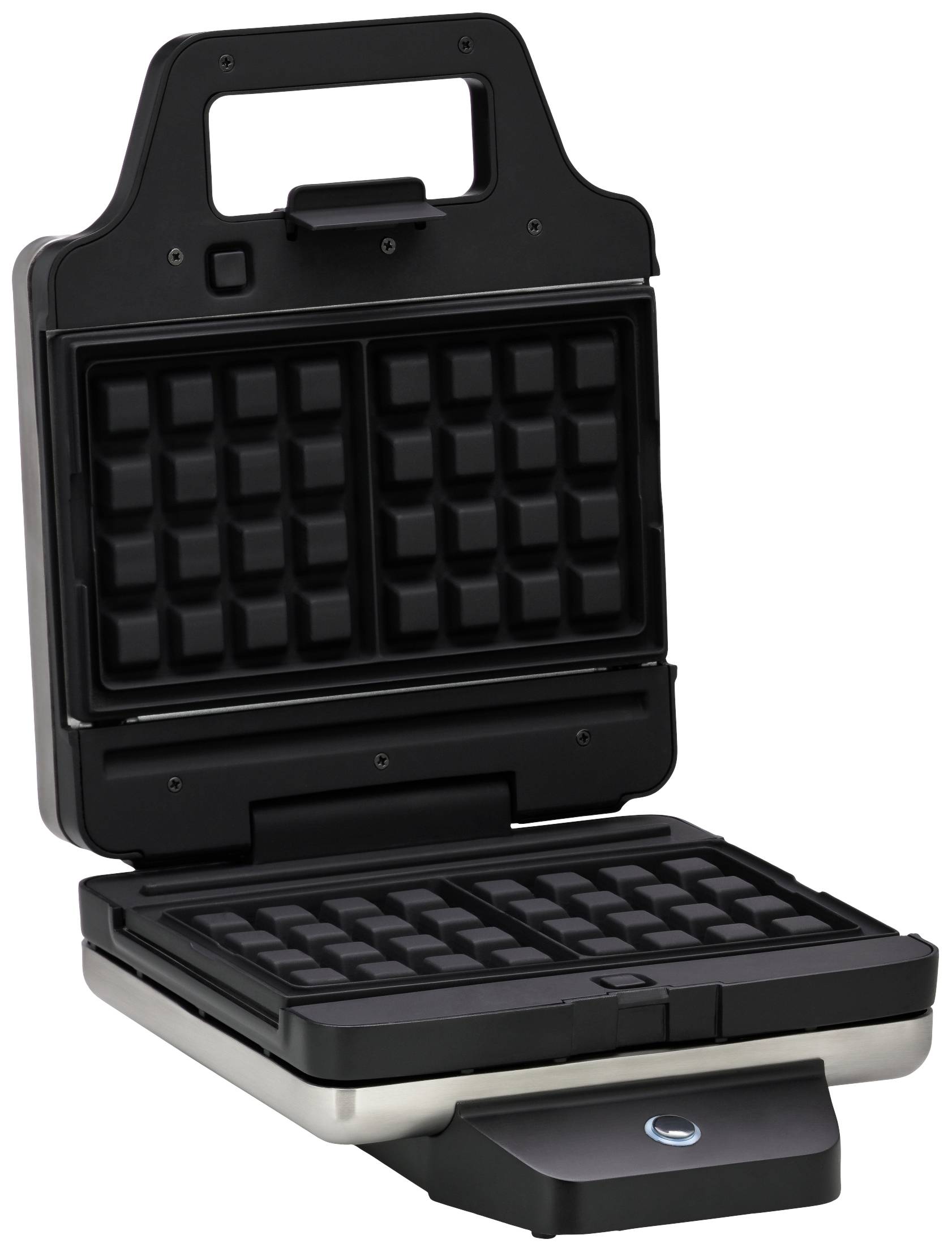 WMF Lono Snack Master Pro Waffeleisen Kontrollleuchte, Antihaftbeschichtung, Cool-Touch-Gehäuse Silber, Schwarz