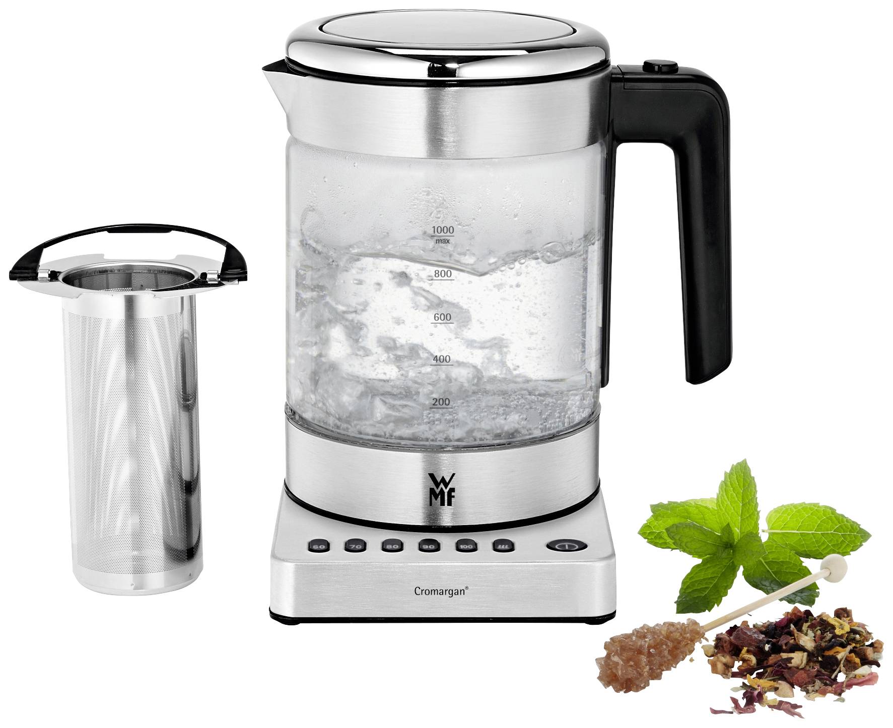 WMF KÜCHENminis Vario Wasserkocher Cromargan Fassungsvermögen: 1l