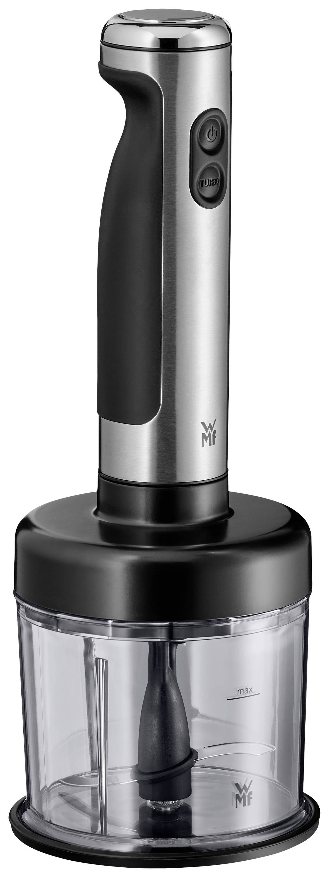 WMF Lineo Stabmixer 700W Turbofunktion, mit Standfuß, mit Mixbecher Edelstahl, Schwarz
