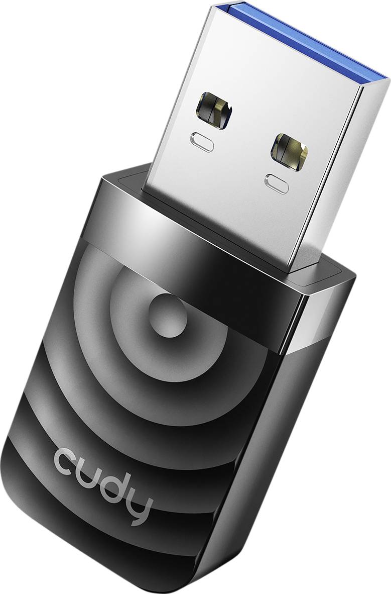 CUDY WU1300S, Kabellos, USB, WLAN, Wi-Fi 5 (802.11ac), 867 Mbit/s, Schwarz
