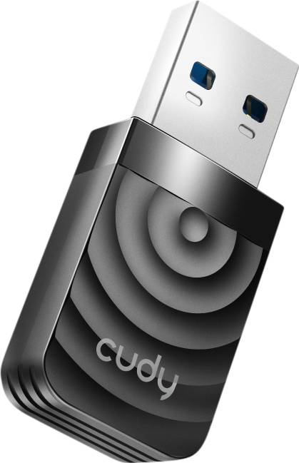 CUDY WU1300S, Kabellos, USB, WLAN, Wi-Fi 5 (802.11ac), 867 Mbit/s, Schwarz