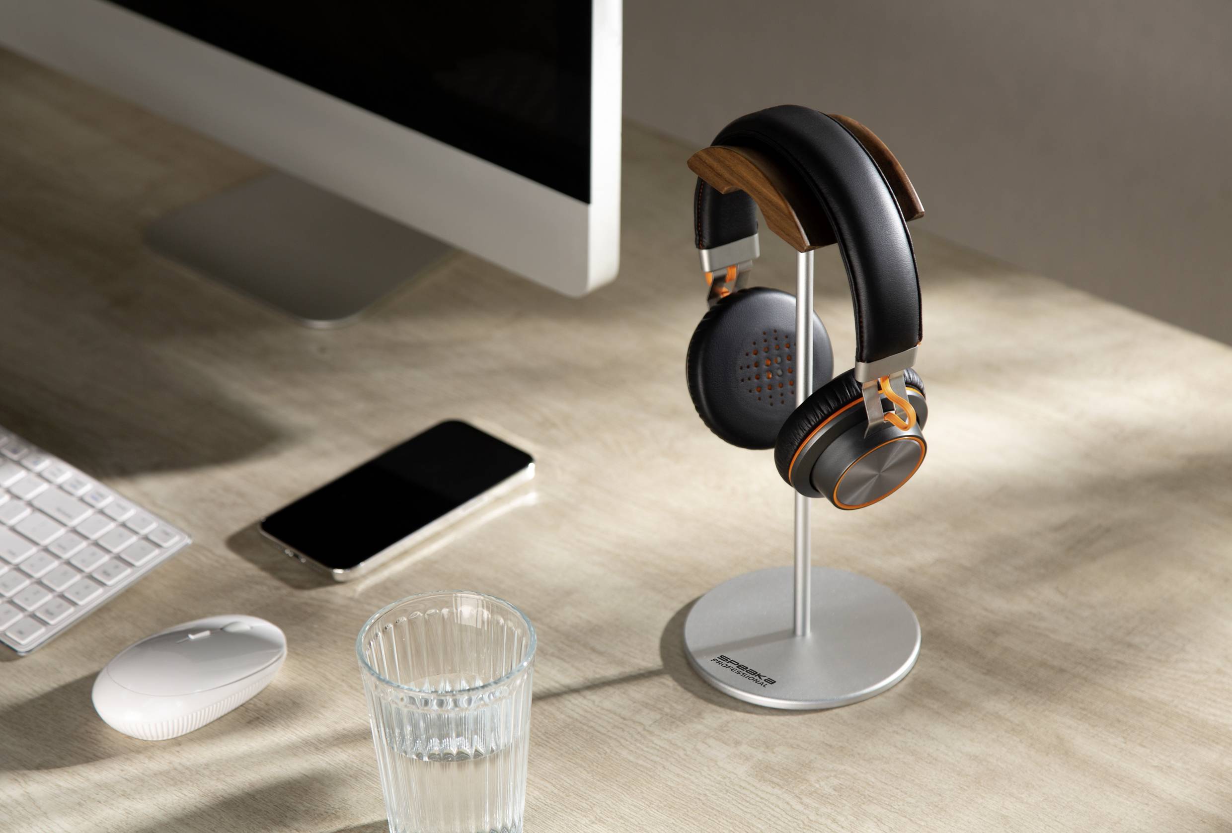 SpeaKa Professional SP-HPS-350 Kopfhörerständer Silber, Walnuss