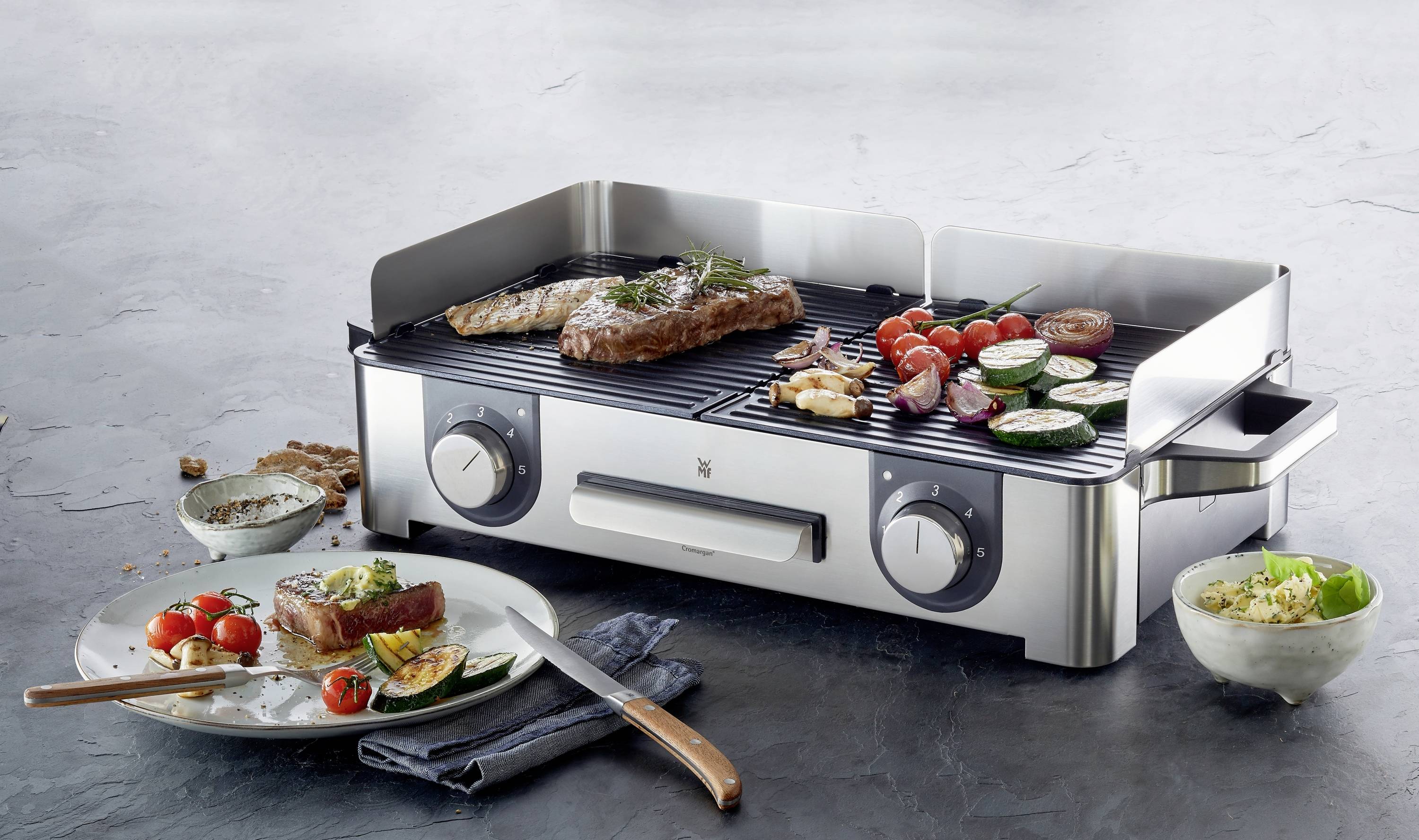 WMF Lono Master Elektro Tischgrill Antihaftbeschichtung Cromargan, Schwarz