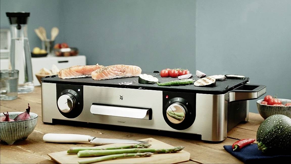 WMF Lono Master Elektro Tischgrill Antihaftbeschichtung Cromargan, Schwarz