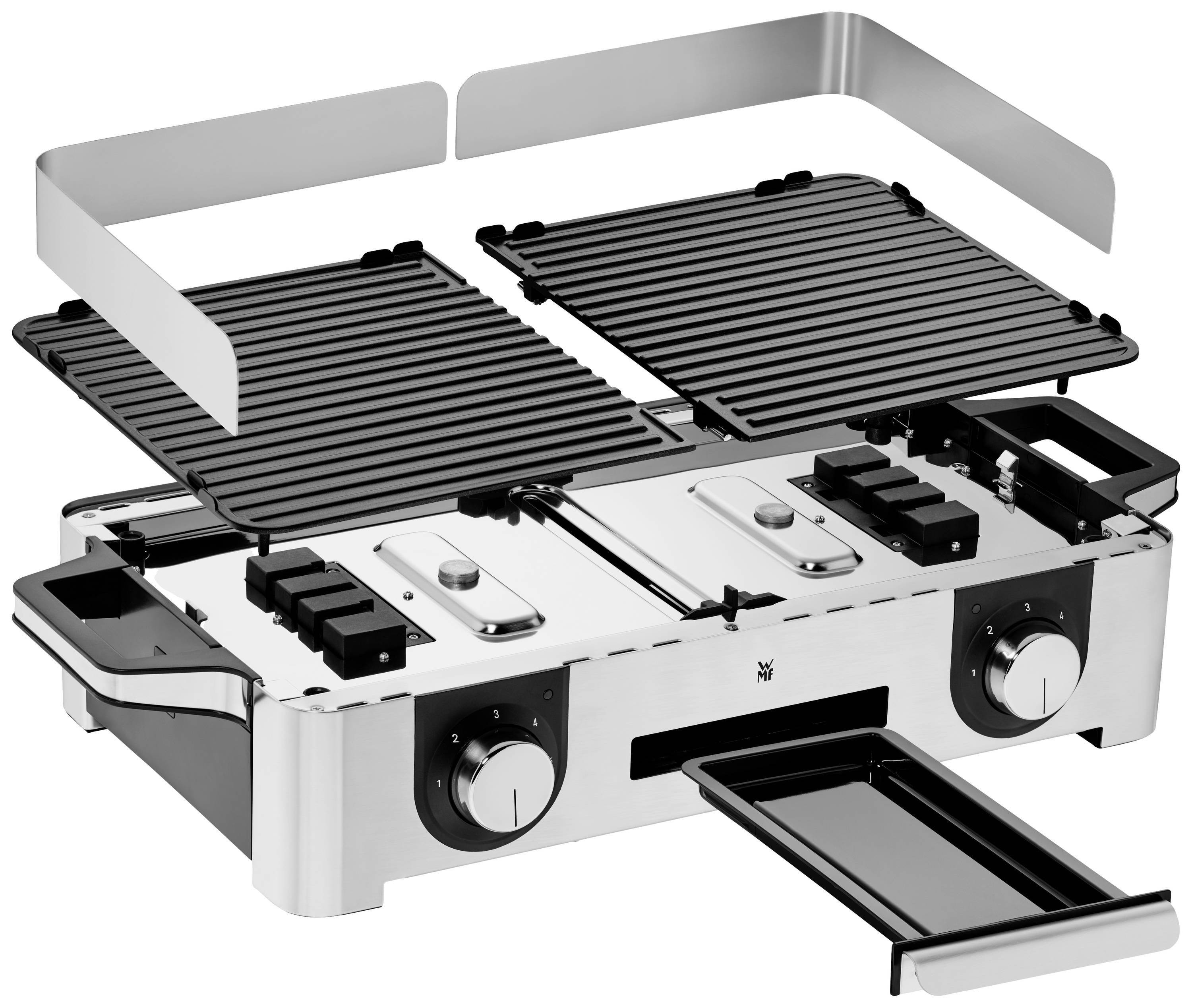 WMF Lono Master Elektro Tischgrill Antihaftbeschichtung Cromargan, Schwarz