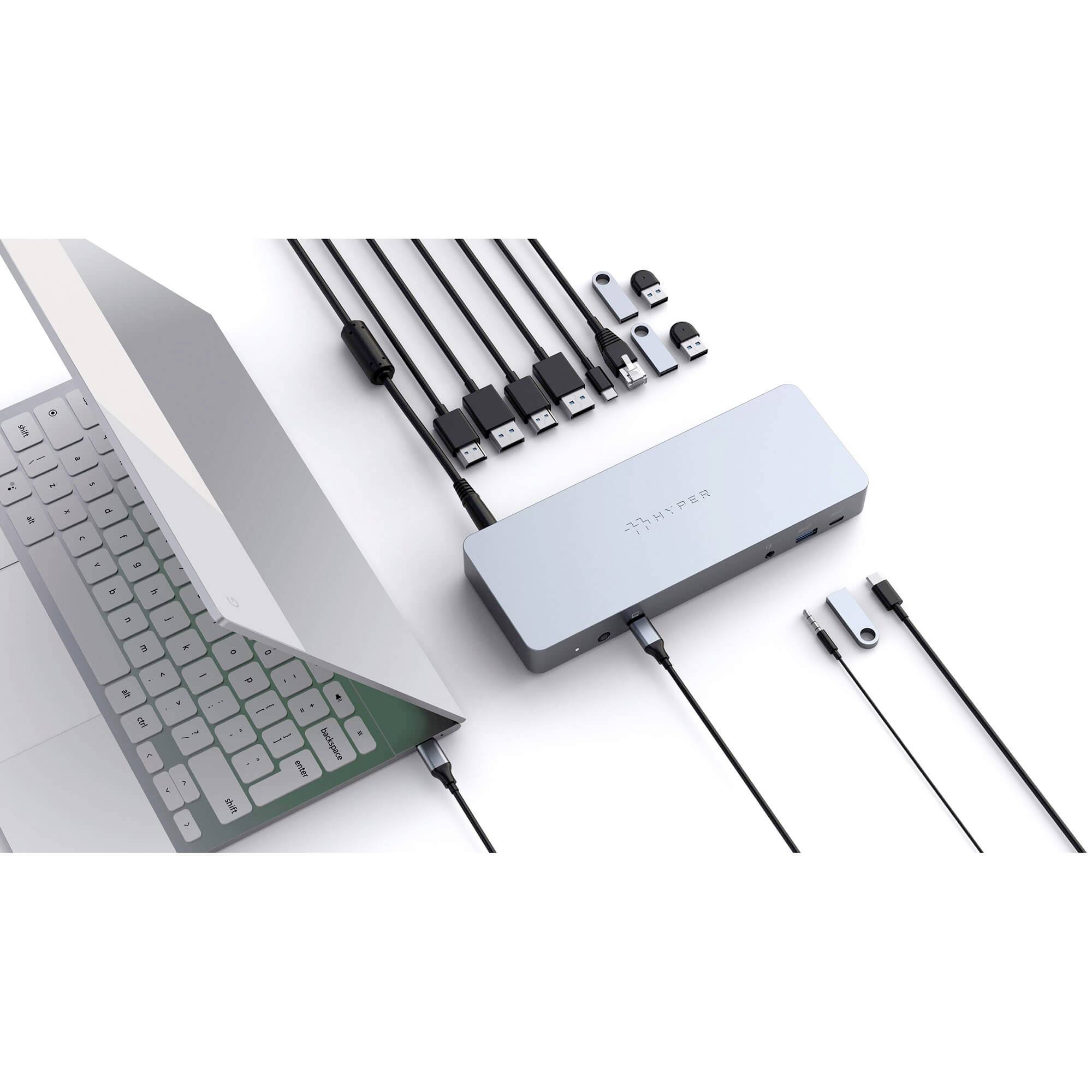 HYPER USB-C® Dockingstation HD-GD1000 Passend für Marke Dockingstations: Apple USB-C® Power Delivery