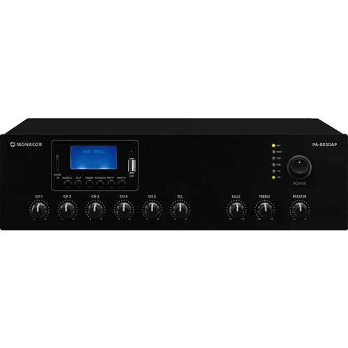 Monacor PA-803DAP ELA-Verstärker 30 W 1-Kanal 1-Zonen Monacor PA-803DAP ELA-Verstärker 30 W 1-Kanal 1-Zonen