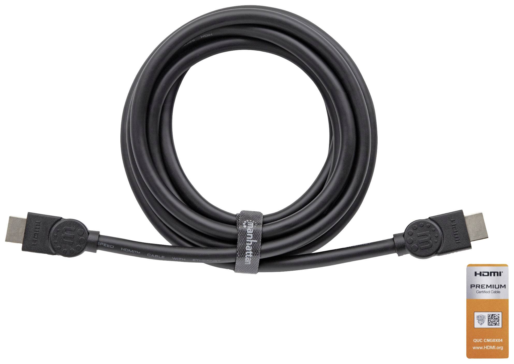 Manhattan HDMI Anschlusskabel HDMI-A Stecker, HDMI-A Stecker 3.00 m Schwarz 355353 Audio Return Channel, vergoldete Steckkontakte HDMI-Kabel