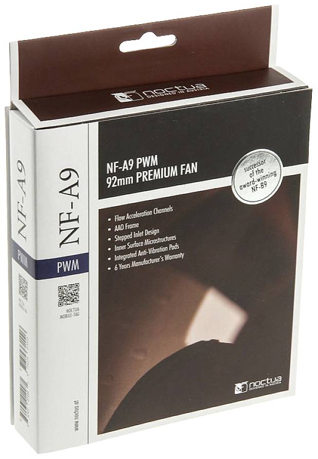 Noctua NF-A9 PWM PC-Gehäuse-Lüfter Braun (B x H x T) 92 x 92 x 25mm