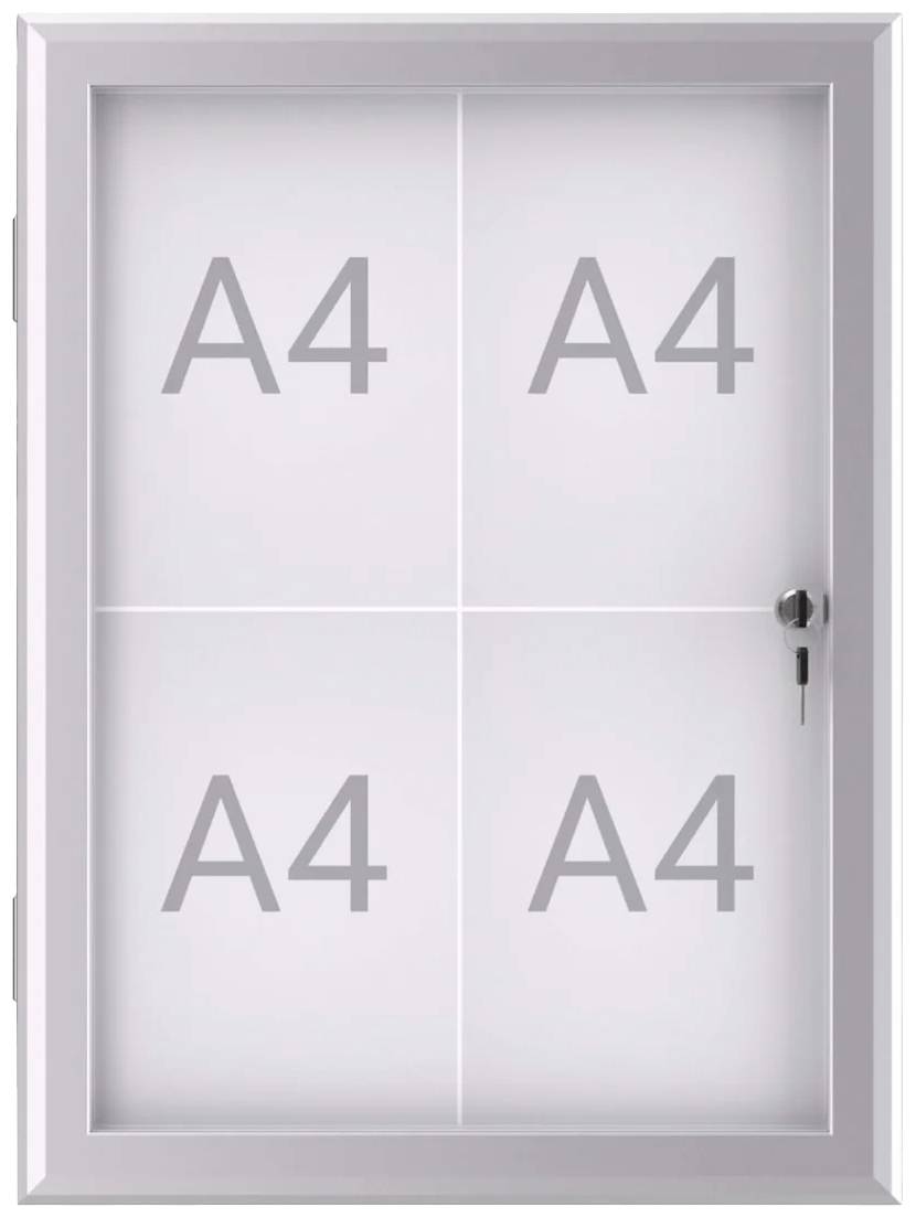 Maul Schaukasten MAULexcite Verwendung für Papierformat: 4 x DIN A4 regengeschützter Außenbereich 6653408 Aluminium Silber 1St.