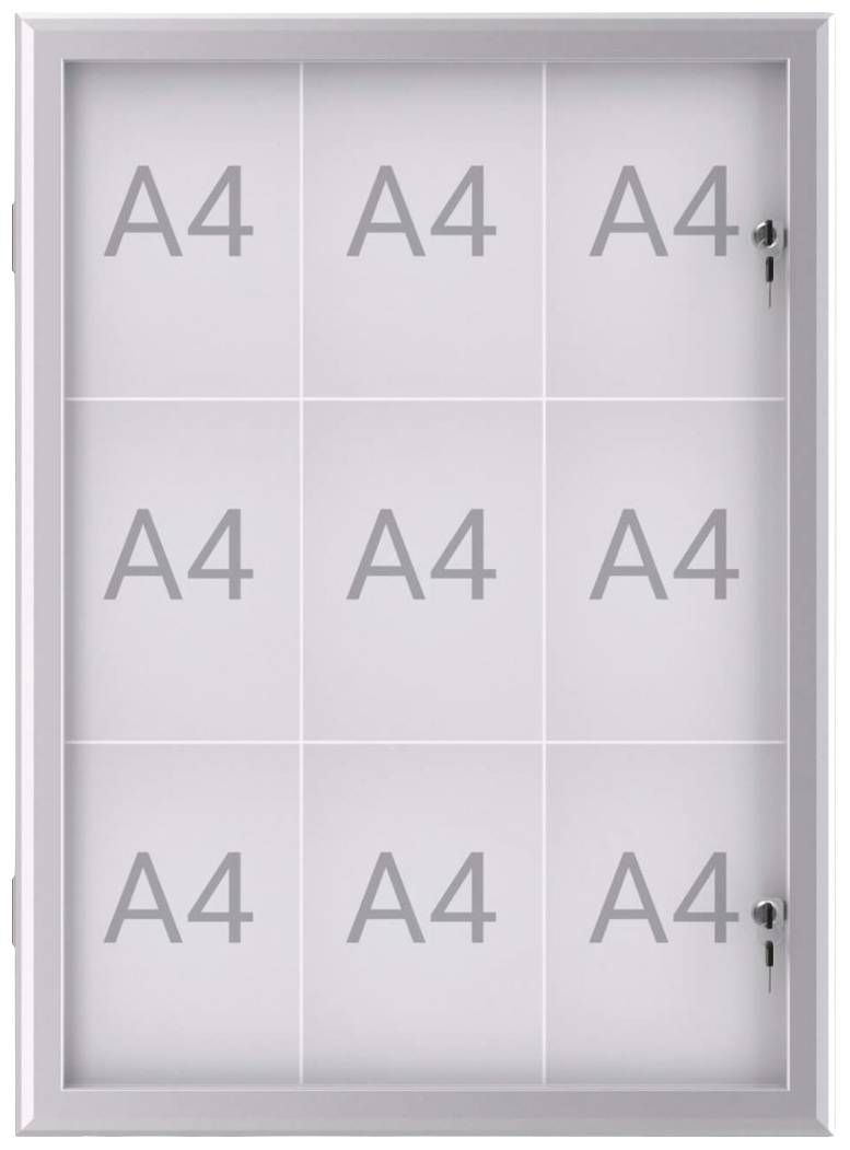 Maul Schaukasten MAULexcite Verwendung für Papierformat: 9 x DIN A4 regengeschützter Außenbereich 6653908 Aluminium Silber 1St.