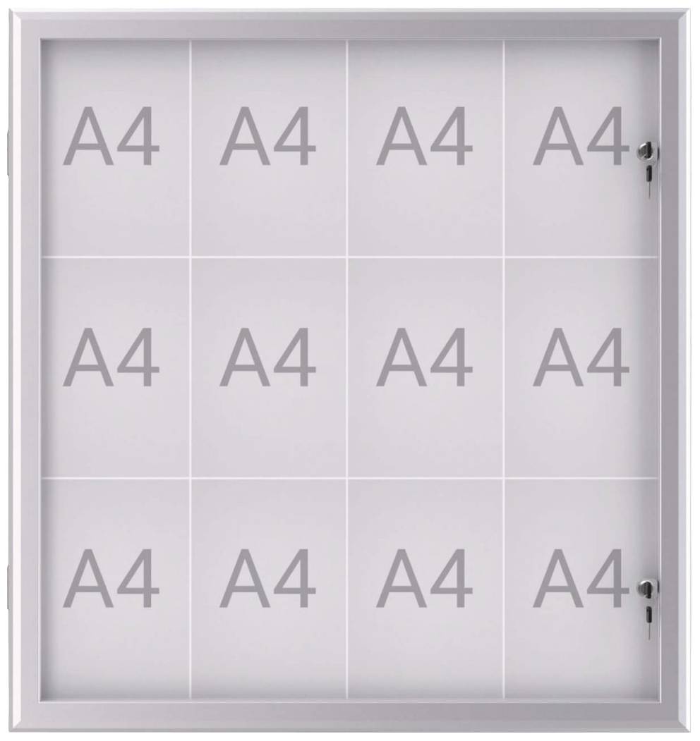 Maul Schaukasten MAULexcite Verwendung für Papierformat: 12 x DIN A4 regengeschützter Außenbereich 6654208 Aluminium Silber 1St.