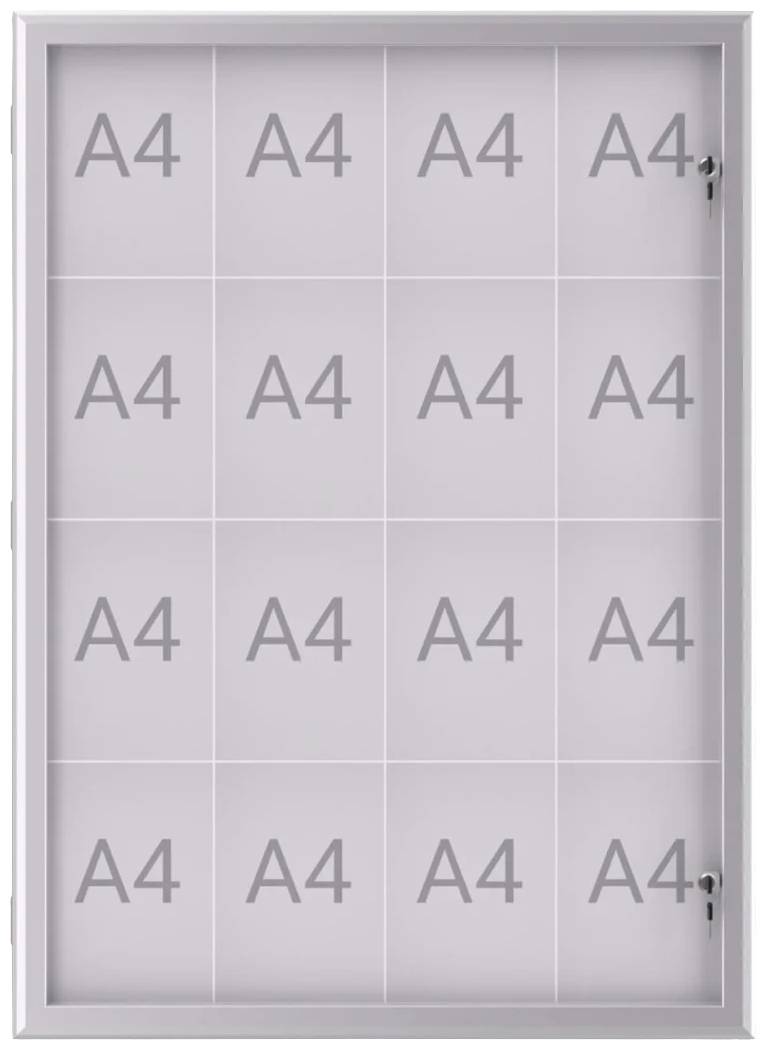 Maul Schaukasten MAULexcite Verwendung für Papierformat: 16 x DIN A4 regengeschützter Außenbereich 6654408 Aluminium Silber 1St.