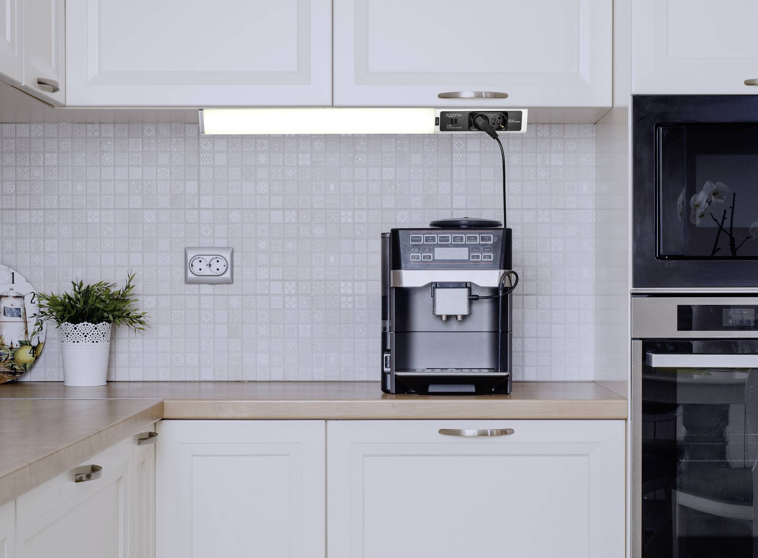 Sygonix LED-Unterbauleuchte SMD LED 18W Neutralweiß Silber, Weiß