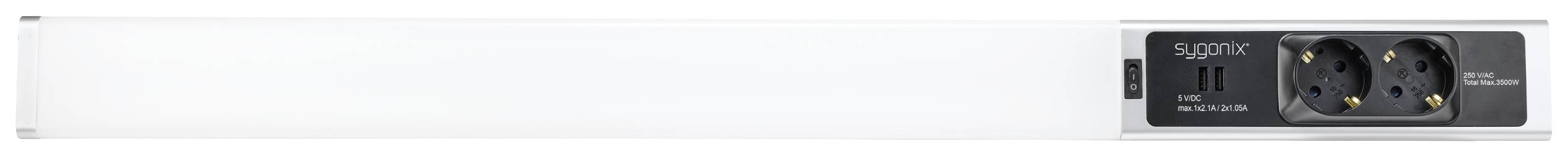 Sygonix LED-Unterbauleuchte SMD LED 18W Neutralweiß Silber, Weiß