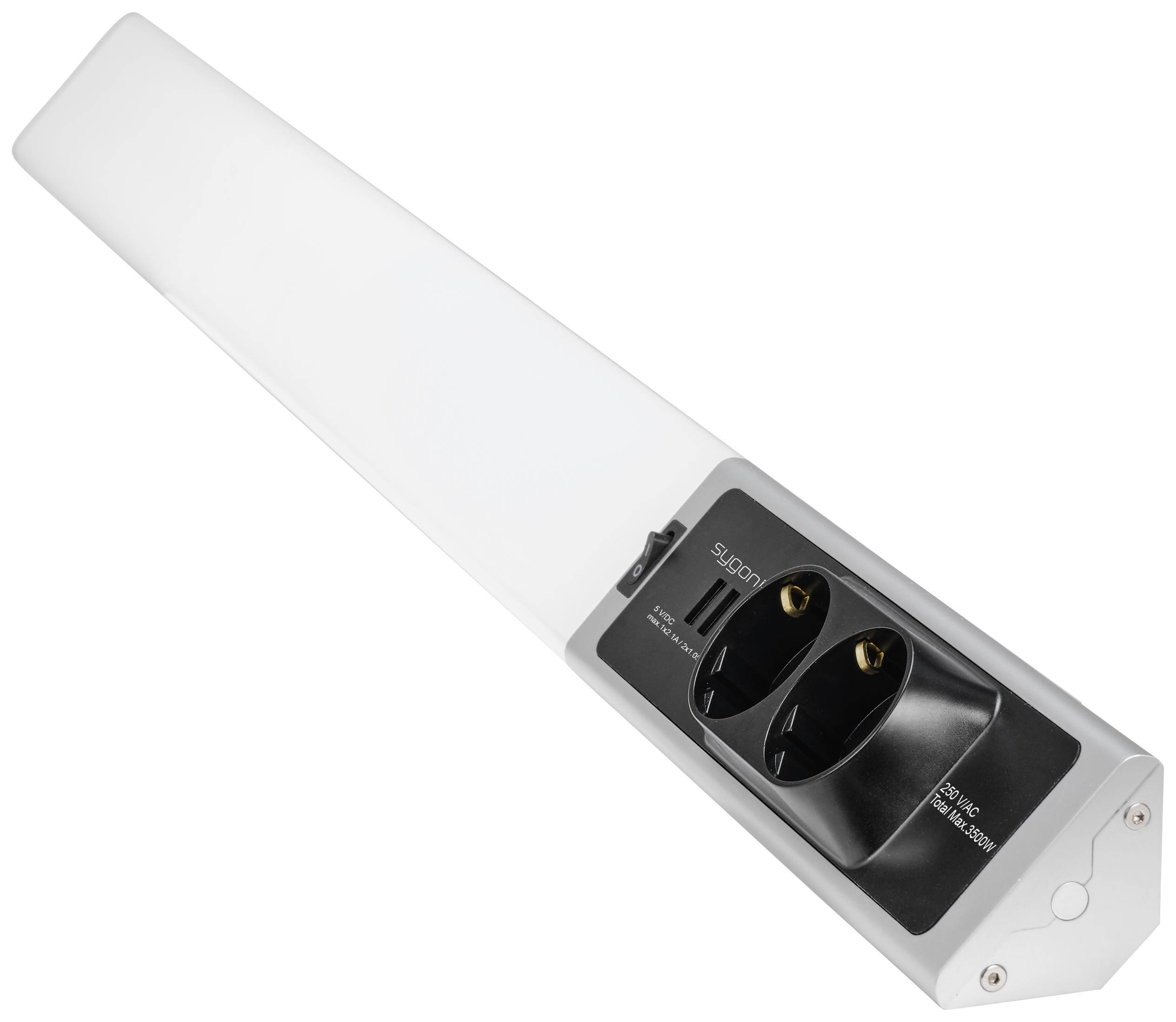 Sygonix LED-Unterbauleuchte SMD LED 18W Neutralweiß Silber, Weiß