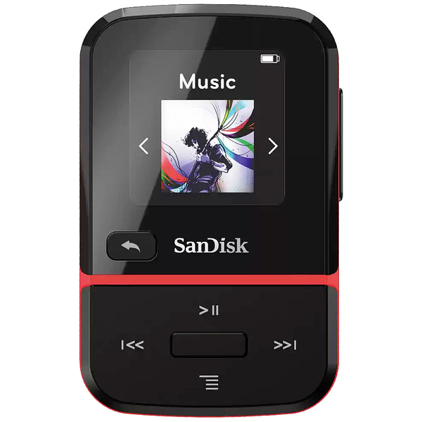 SanDisk Clip Sport Go MP3-Player 16GB Rot Befestigungsclip, FM Radio