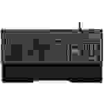 QPAD MK75-DE Kabelgebunden Gaming-Tastatur Beleuchtet, Switch: Brown, Handballenauflage Deutsch, QWERTZ Schwarz, RGB