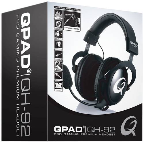 QPAD QH92 Gaming Over Ear Headset kabelgebunden Stereo Schwarz  - Onlineshop Voelkner
