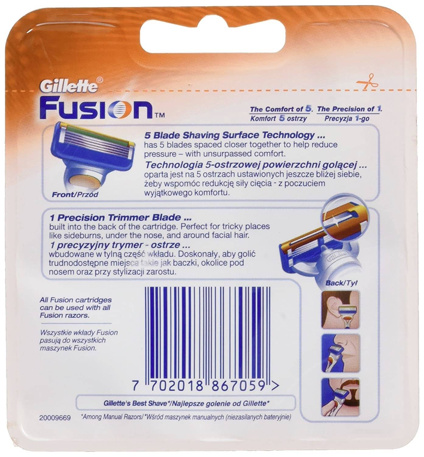 Gillette Fusion 5 8s Rasierklingen Schwarz 8St.