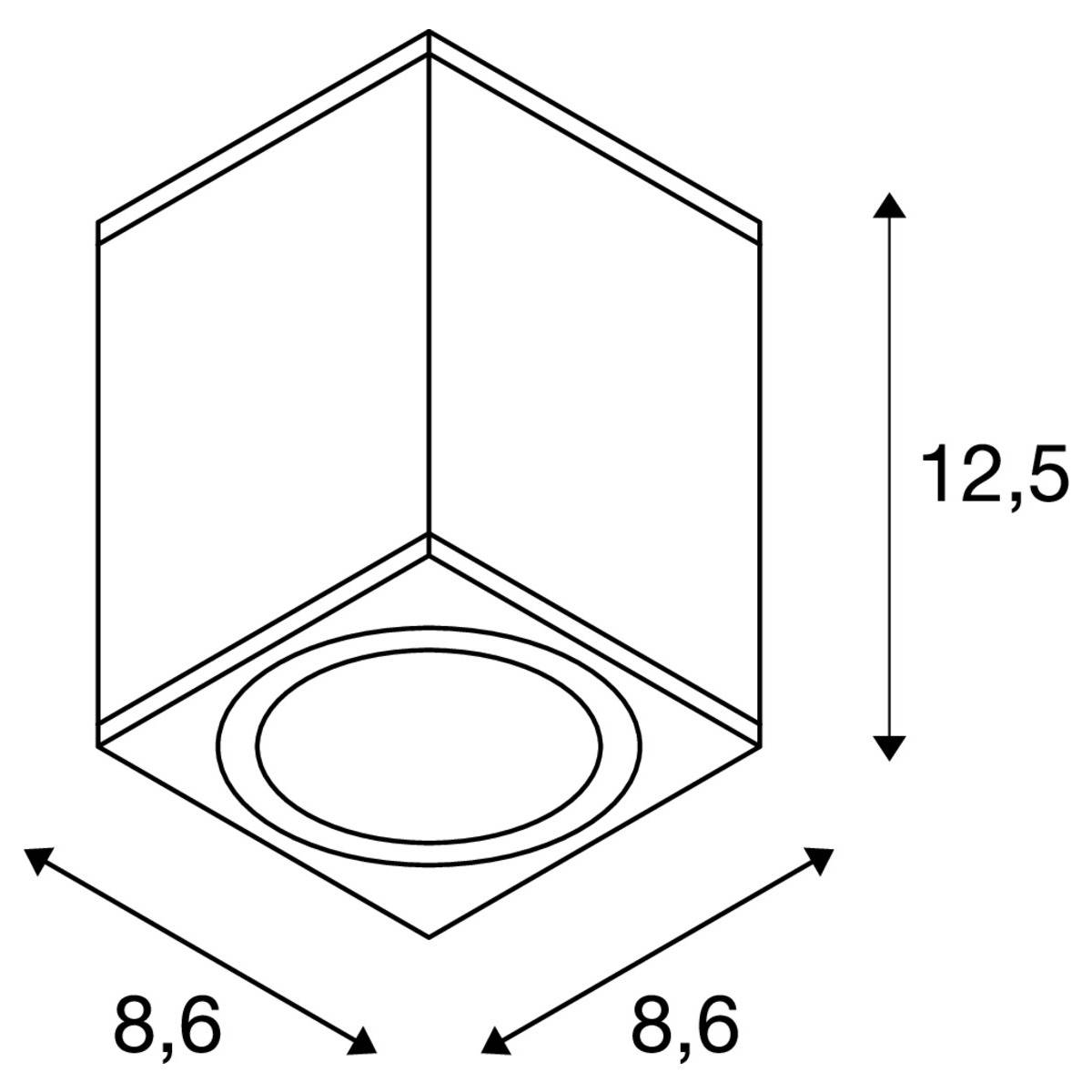 SLV 1003420 ENOLA SQUARE S LED-Deckenleuchte LED fest eingebaut 9W Anthrazit