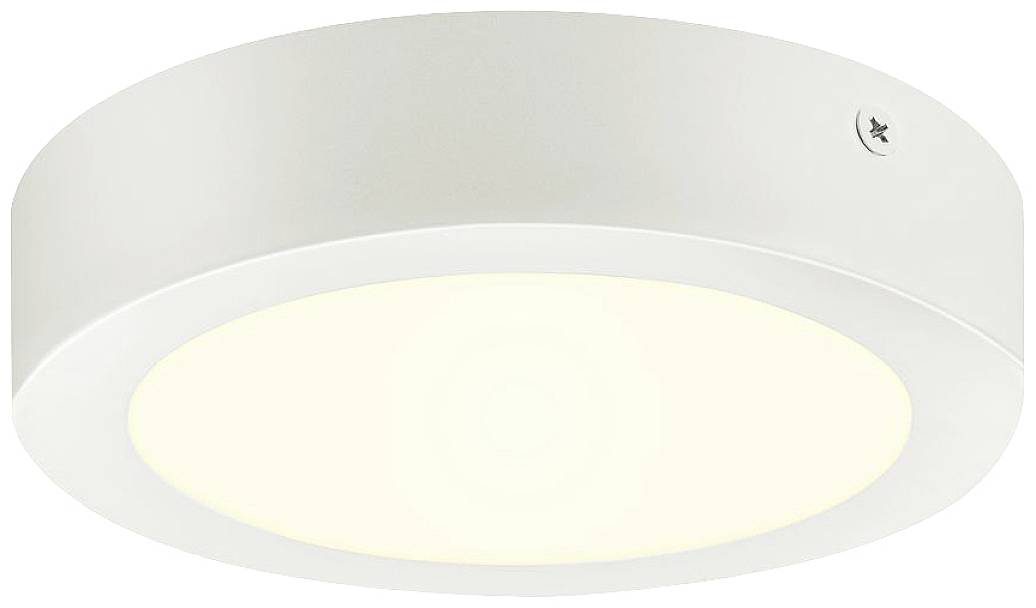 Runde Deckenleuchte in weiß mit integriertem LED-Licht, geeignet für Innenräume. Elegant und modern, sorgt für gleichmäßige Ausleuchtung.