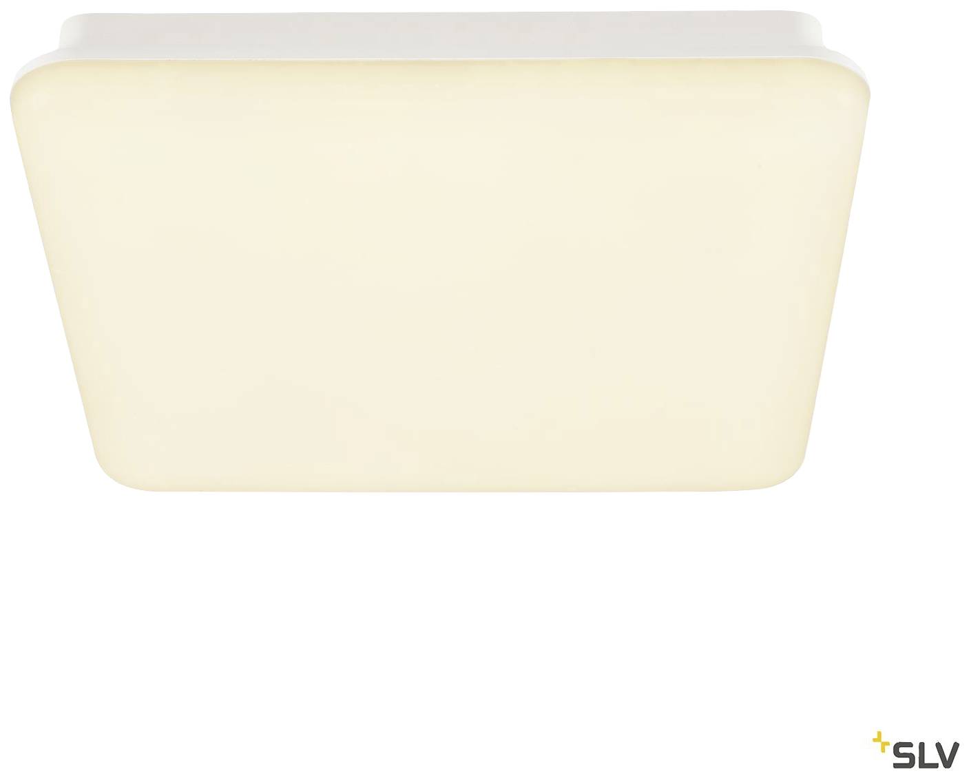 Eine rechteckige Deckenleuchte mit weichem, warmem Licht, geeignet für Innenräume.