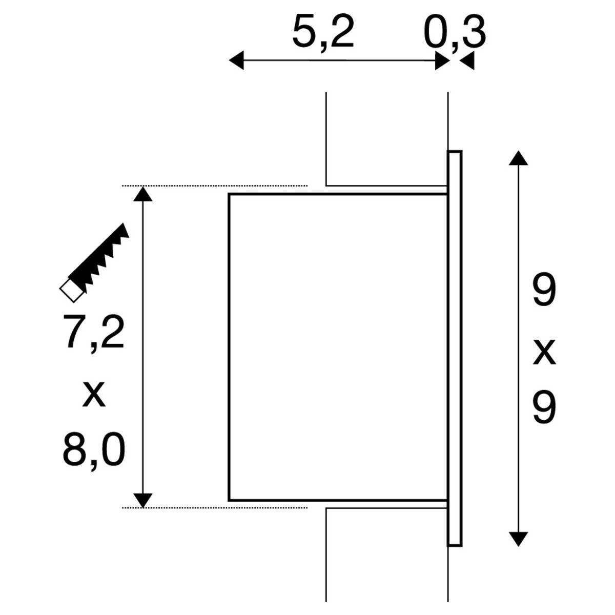 SLV 1000574 FRAME CURVE LED-Wandeinbauleuchte LED fest eingebaut 3.1W Weiß