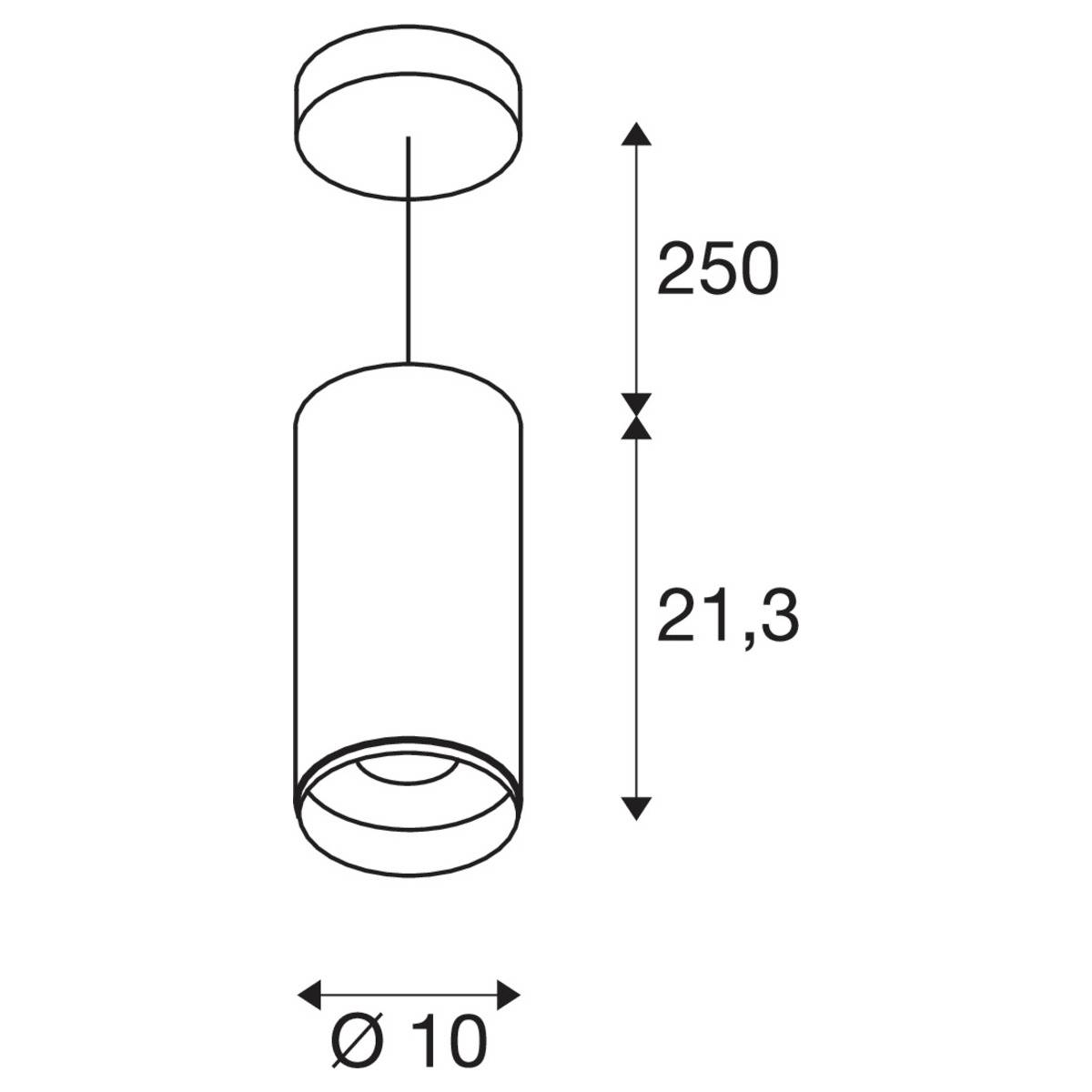 SLV NUMINOS L 1004626 LED-Pendelleuchte LED fest eingebaut 28W Schwarz