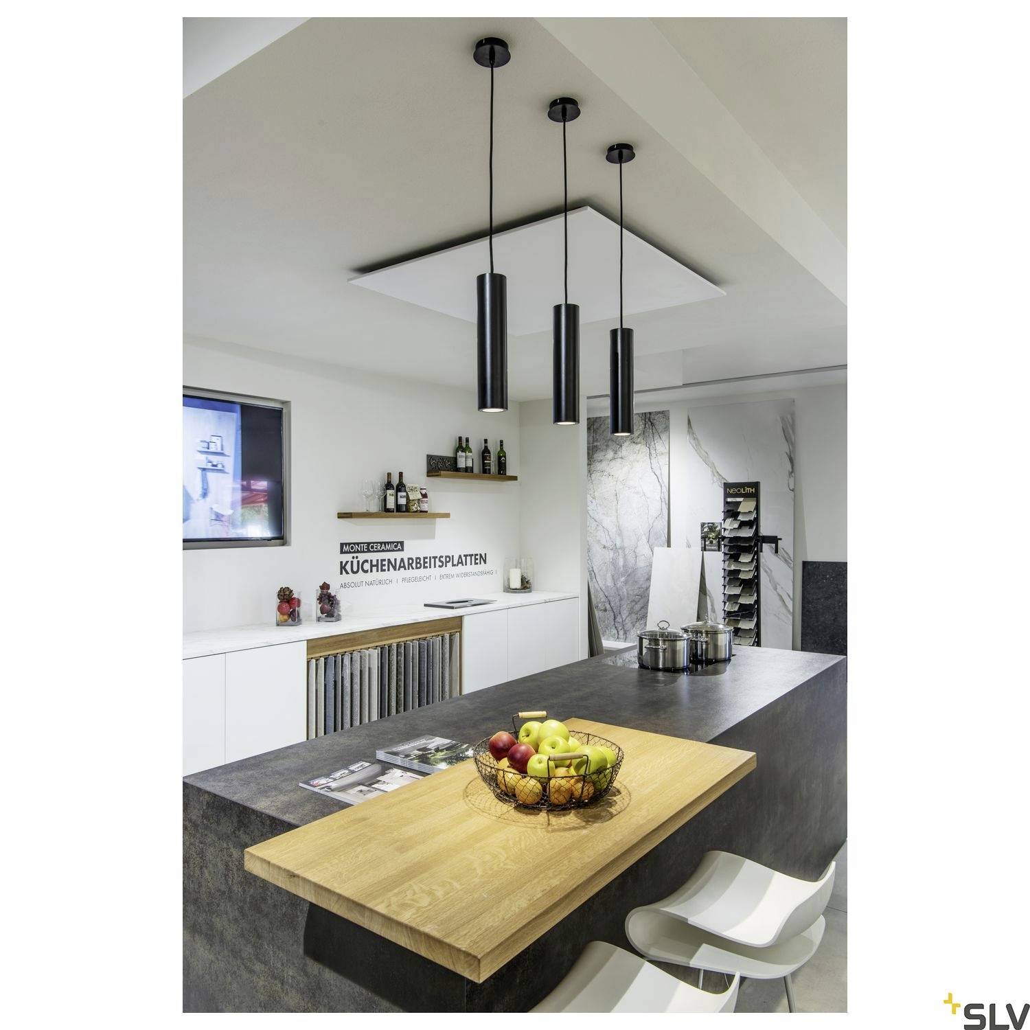 SLV ENOLA B 151850 Pendelleuchte Energiesparlampe GU10 50W Schwarz