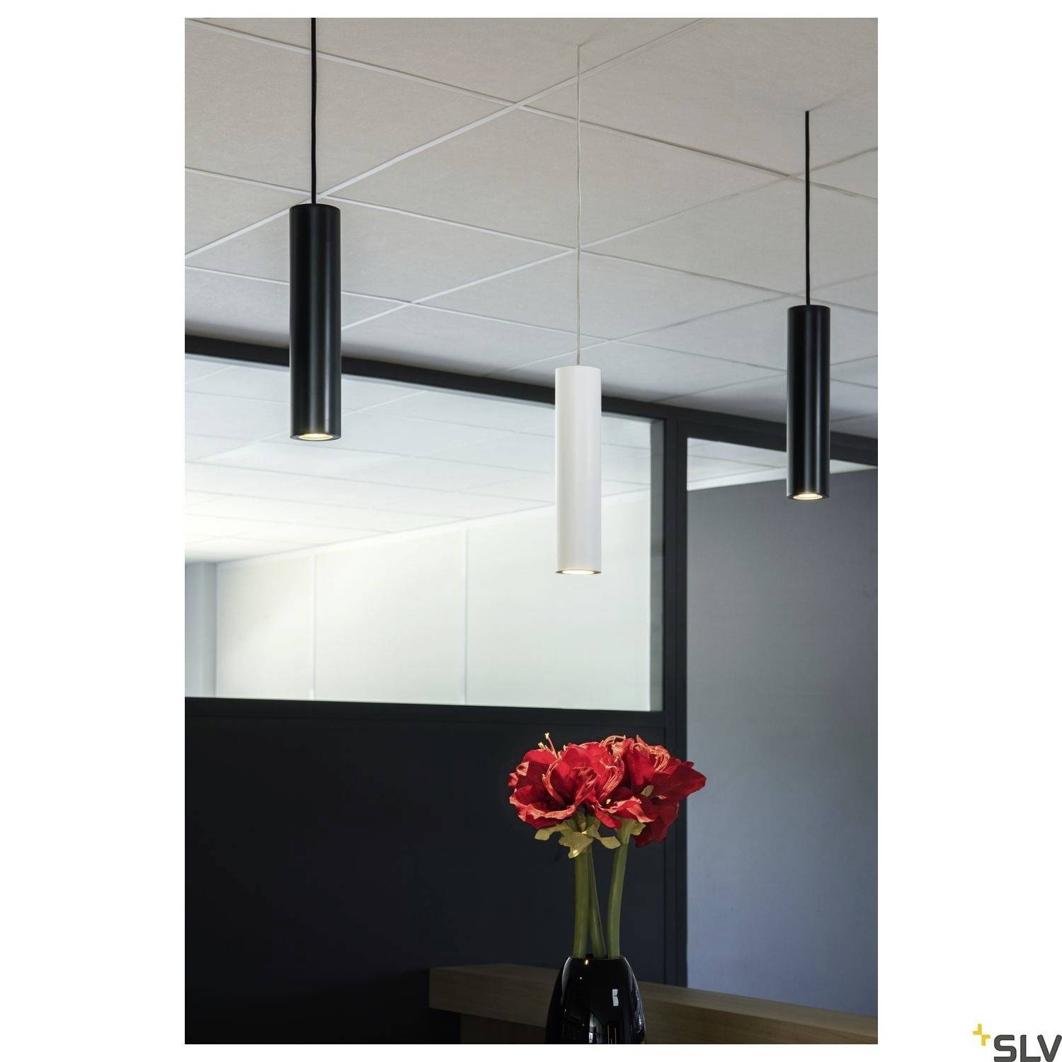 SLV ENOLA B 151851 Pendelleuchte Energiesparlampe GU10 50W Weiß