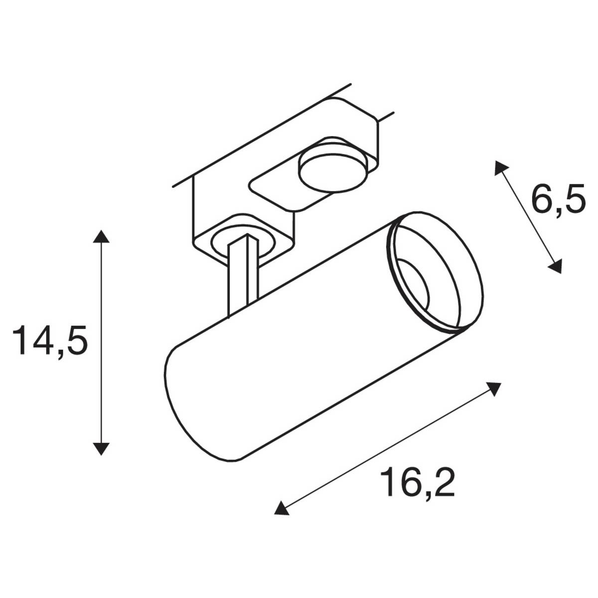 SLV NUMINOS S LED-Schienenstrahler 3phasig LED fest eingebaut 8.5W Weiß