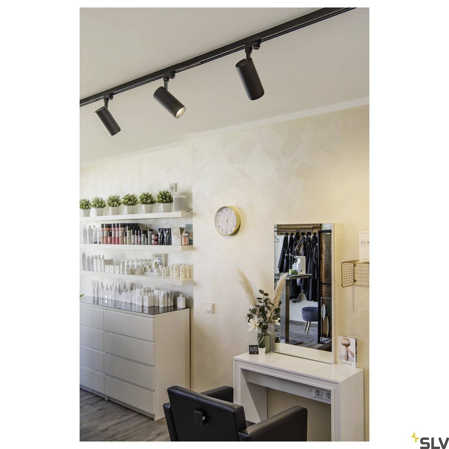 SLV NUMINOS M LED-Schienenstrahler 3phasig LED fest eingebaut 17.5W Schwarz