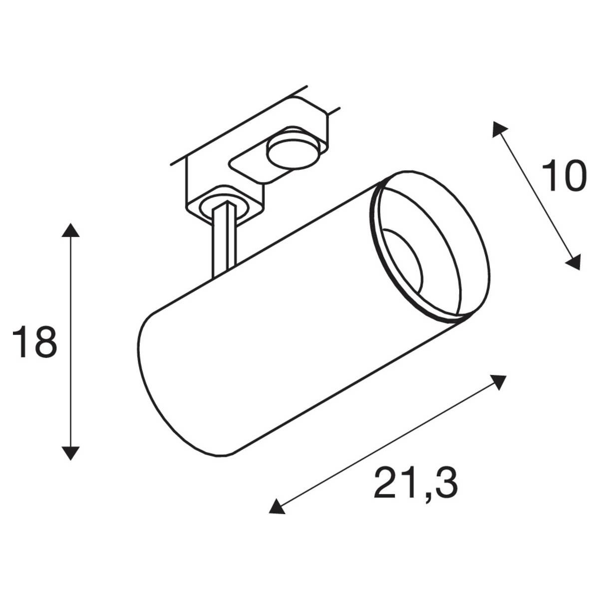 SLV NUMINOS L LED-Schienenstrahler 3phasig LED fest eingebaut 25.41W Weiß