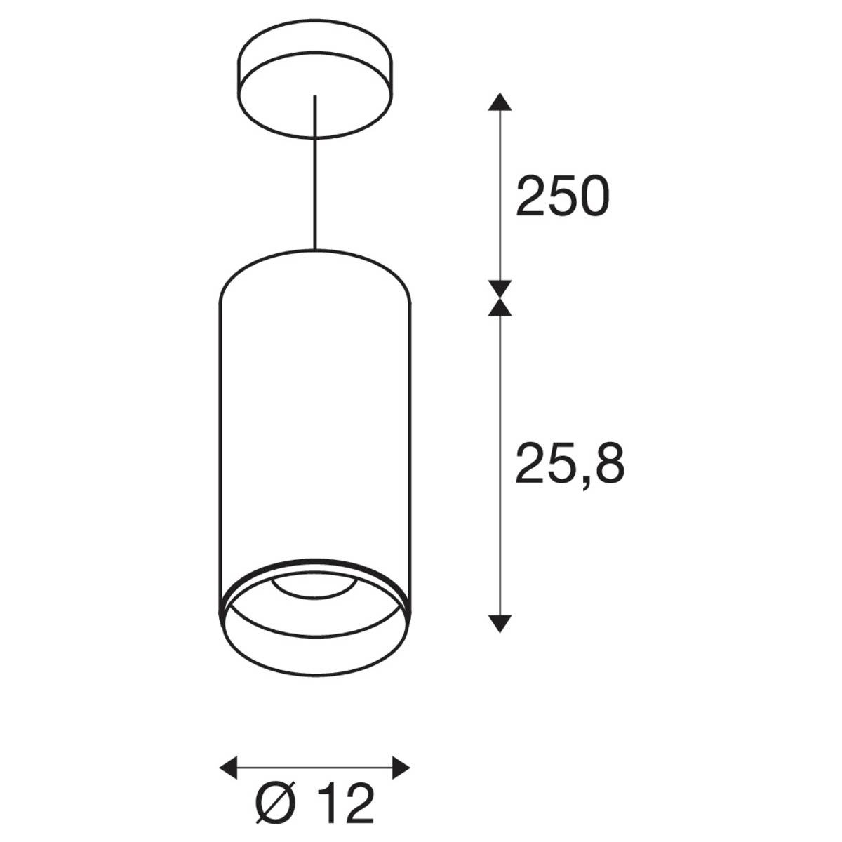 SLV NUMINOS XL 1005705 LED-Pendelleuchte LED fest eingebaut 36W Schwarz