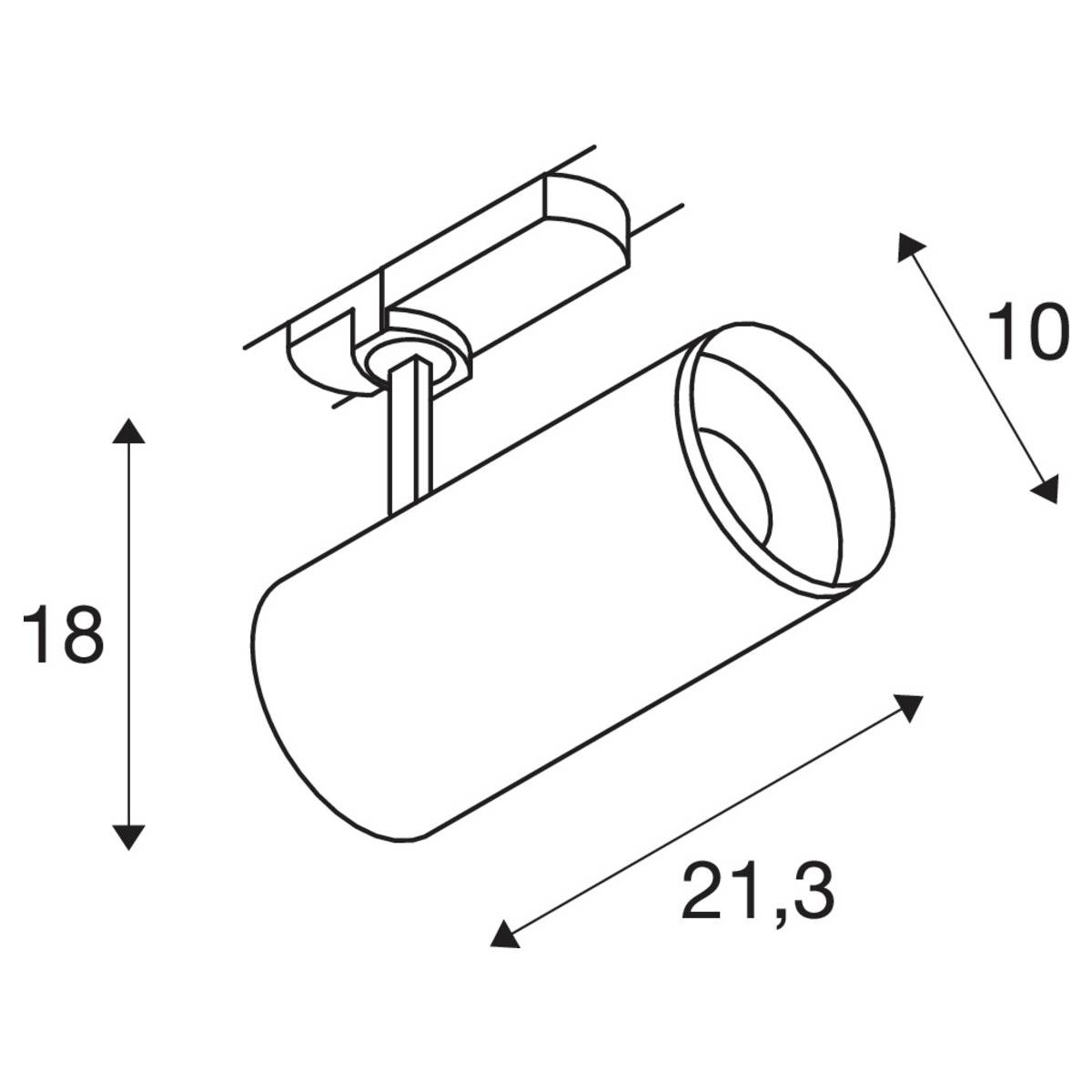 SLV NUMINOS L LED-Schienenstrahler 3phasig LED fest eingebaut 25.41W Weiß