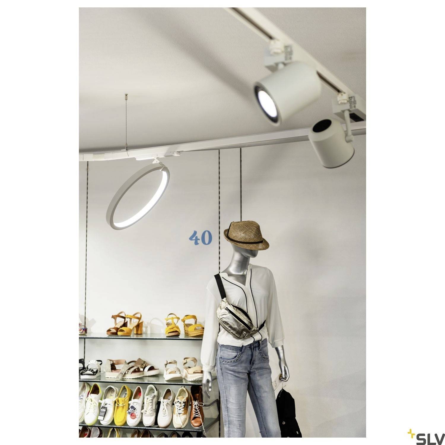 SLV ONE 40 TRACK LED-Schienenstrahler 3phasig LED fest eingebaut Weiß