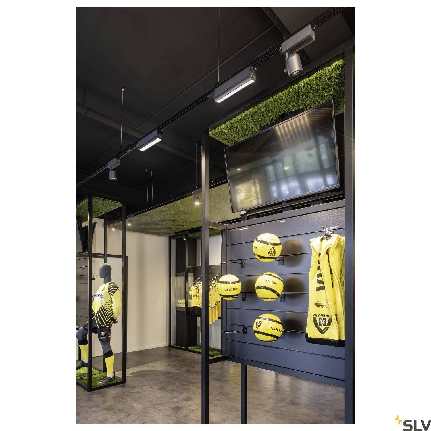 SLV SIGHT MOVE LED-Schienenstrahler 3phasig LED fest eingebaut Schwarz