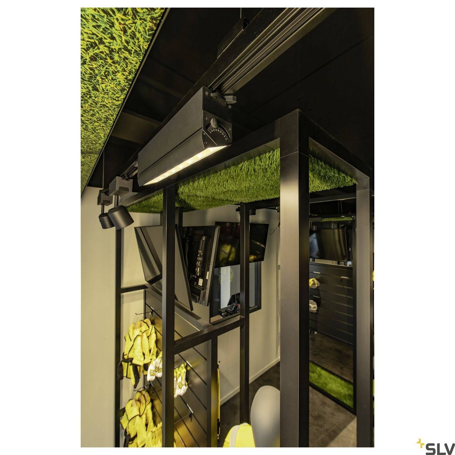 SLV SIGHT MOVE LED-Schienenstrahler 3phasig LED fest eingebaut Schwarz