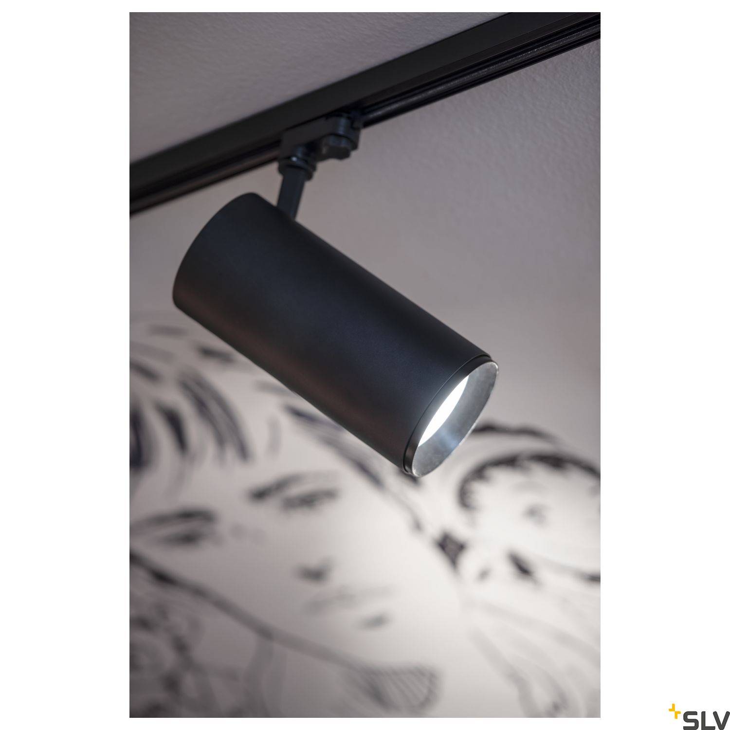 SLV NUMINOS XL LED-Schienenstrahler 3phasig LED fest eingebaut 36W Schwarz