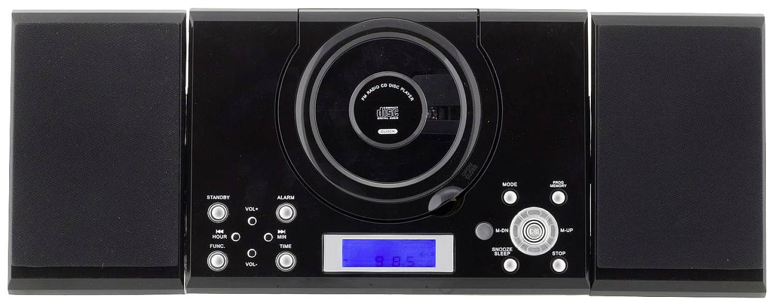 Roxx MC 201 Stereoanlage AUX, CD, UKW, Inkl. Fernbedienung, Inkl. Lautsprecherbox, Weckfunktion Schwarz