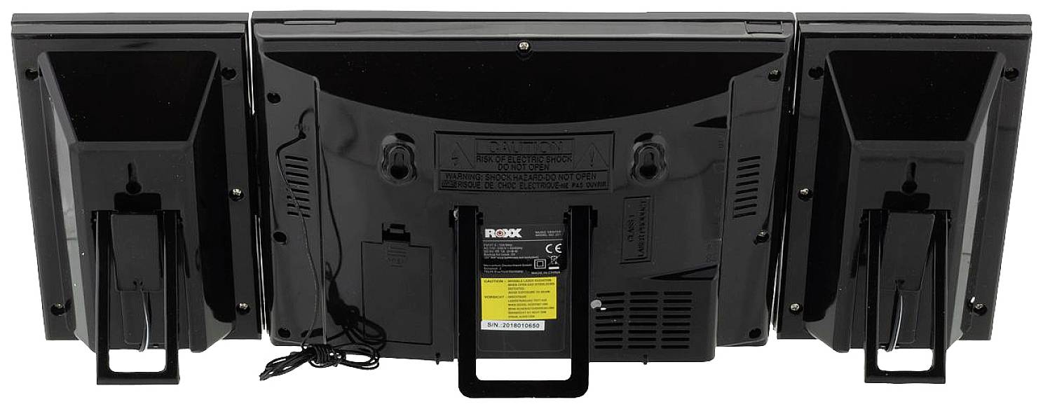 Roxx MC 201 Stereoanlage AUX, CD, UKW, Inkl. Fernbedienung, Inkl. Lautsprecherbox, Weckfunktion Schwarz