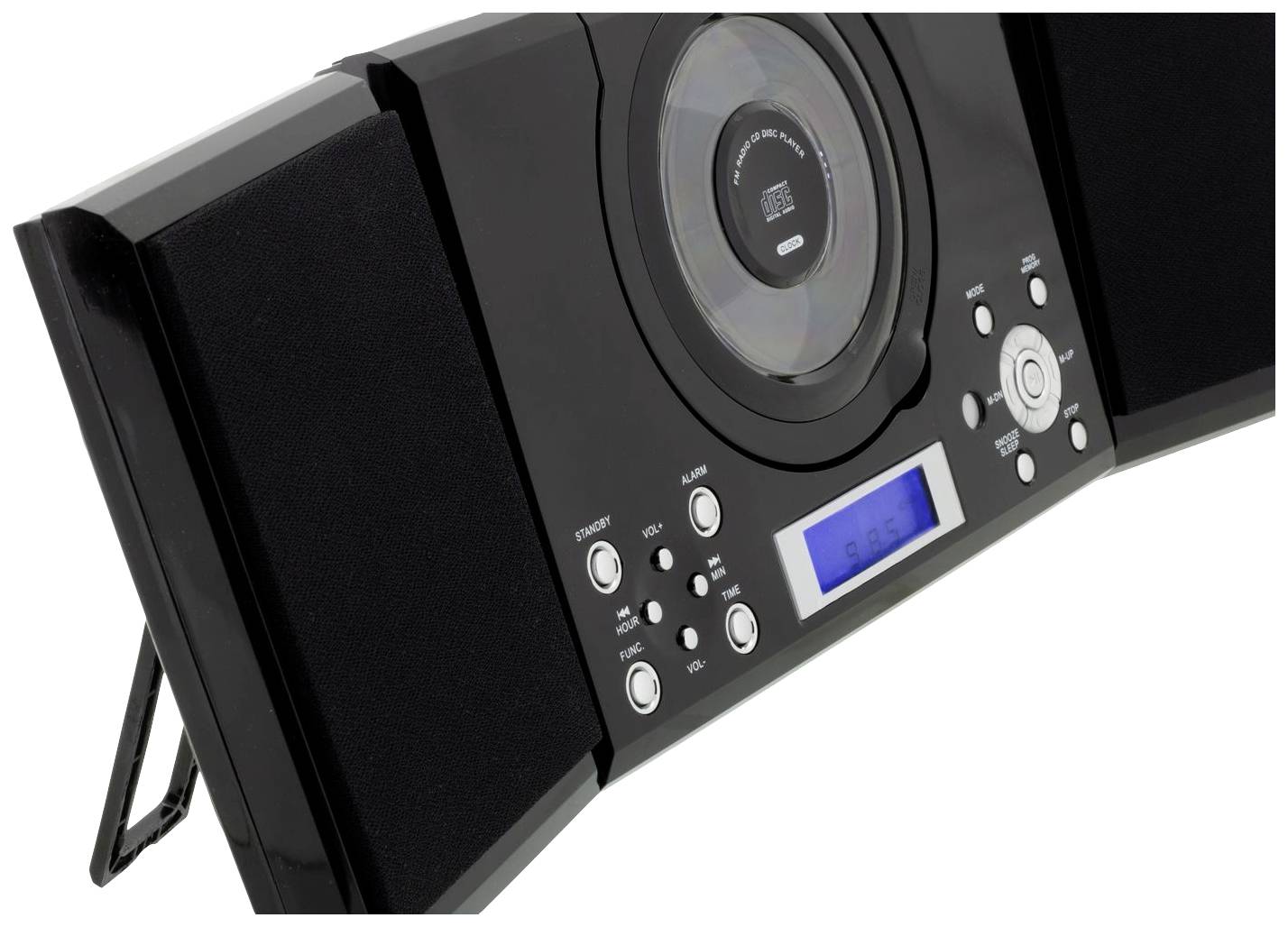 Roxx MC 201 Stereoanlage AUX, CD, UKW, Inkl. Fernbedienung, Inkl. Lautsprecherbox, Weckfunktion Schwarz