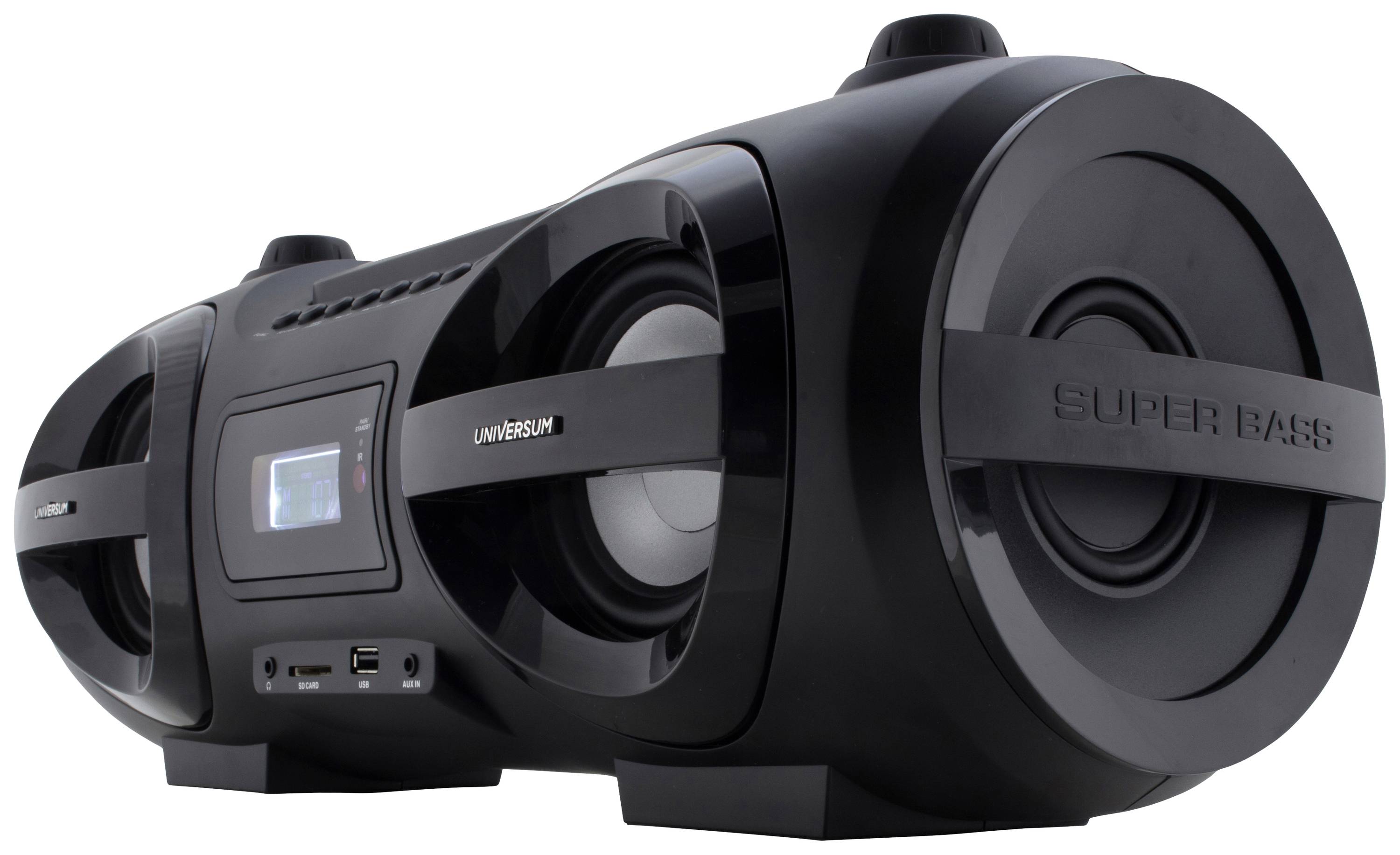 UNIVERSUM BB 500-20 Ghettoblaster UKW AUX, Bluetooth®, CD, SD, USB Inkl. Fernbedienung, Stimmungslicht Schwarz