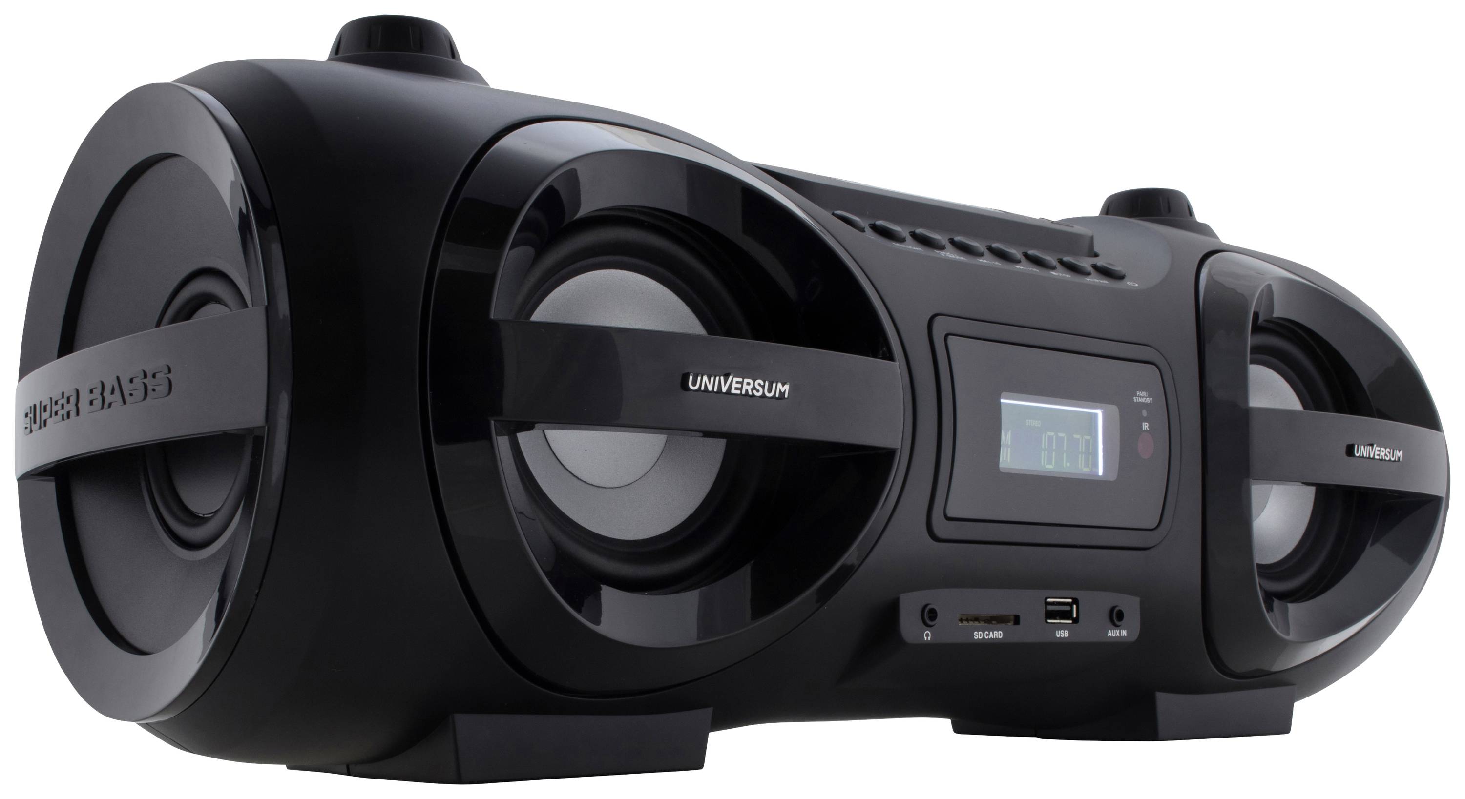UNIVERSUM BB 500-20 Ghettoblaster UKW AUX, Bluetooth®, CD, SD, USB Inkl. Fernbedienung, Stimmungslicht Schwarz