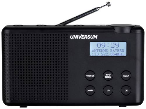 UNIVERSUM DR 200-20 Taschenradio DAB+, UKW DAB+, UKW wiederaufladbar Schwarz