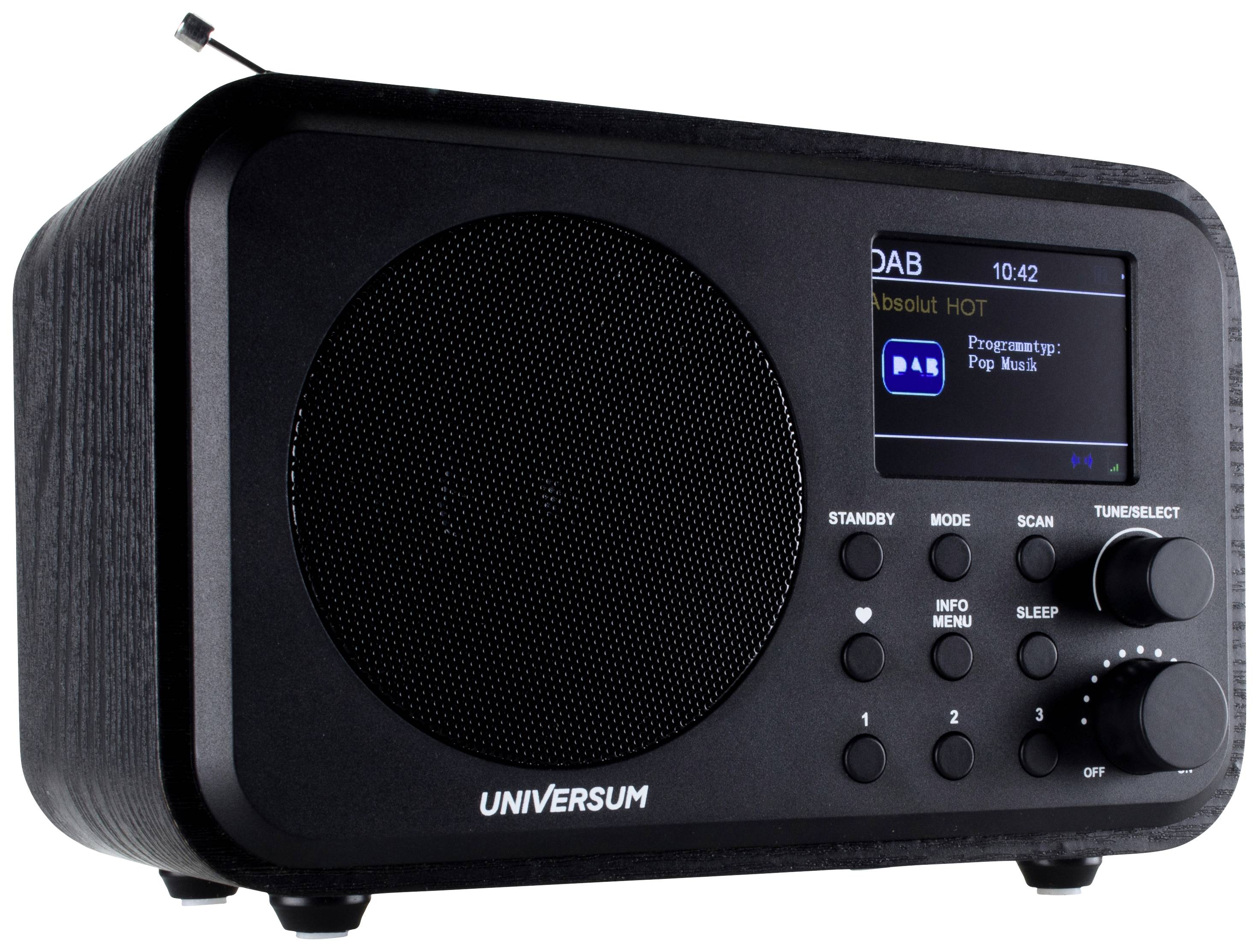 UNIVERSUM DR 300-20 Tischradio DAB+, UKW Bluetooth® wiederaufladbar Schwarz