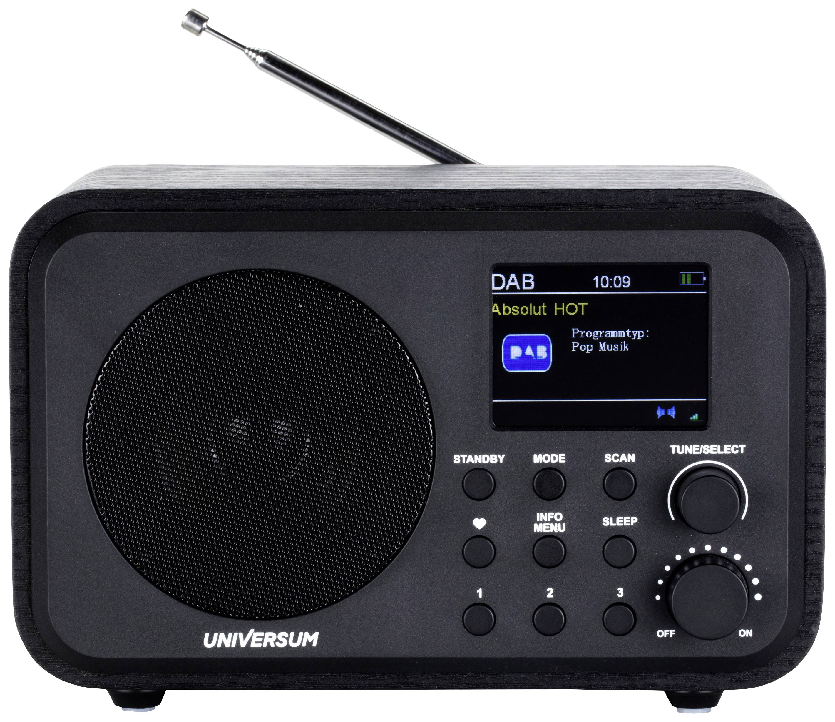 UNIVERSUM DR 300-20 Tischradio DAB+, UKW Bluetooth® wiederaufladbar Schwarz