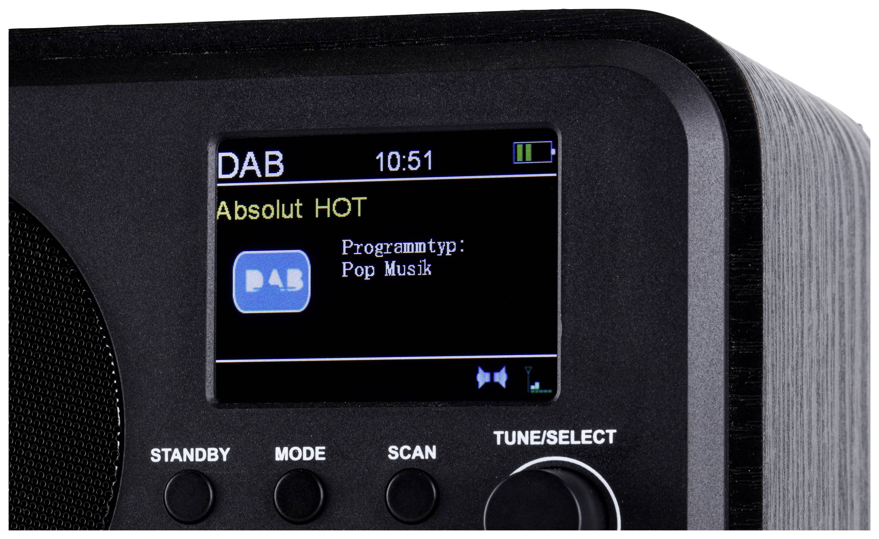 UNIVERSUM DR 300-20 Tischradio DAB+, UKW Bluetooth® wiederaufladbar Schwarz