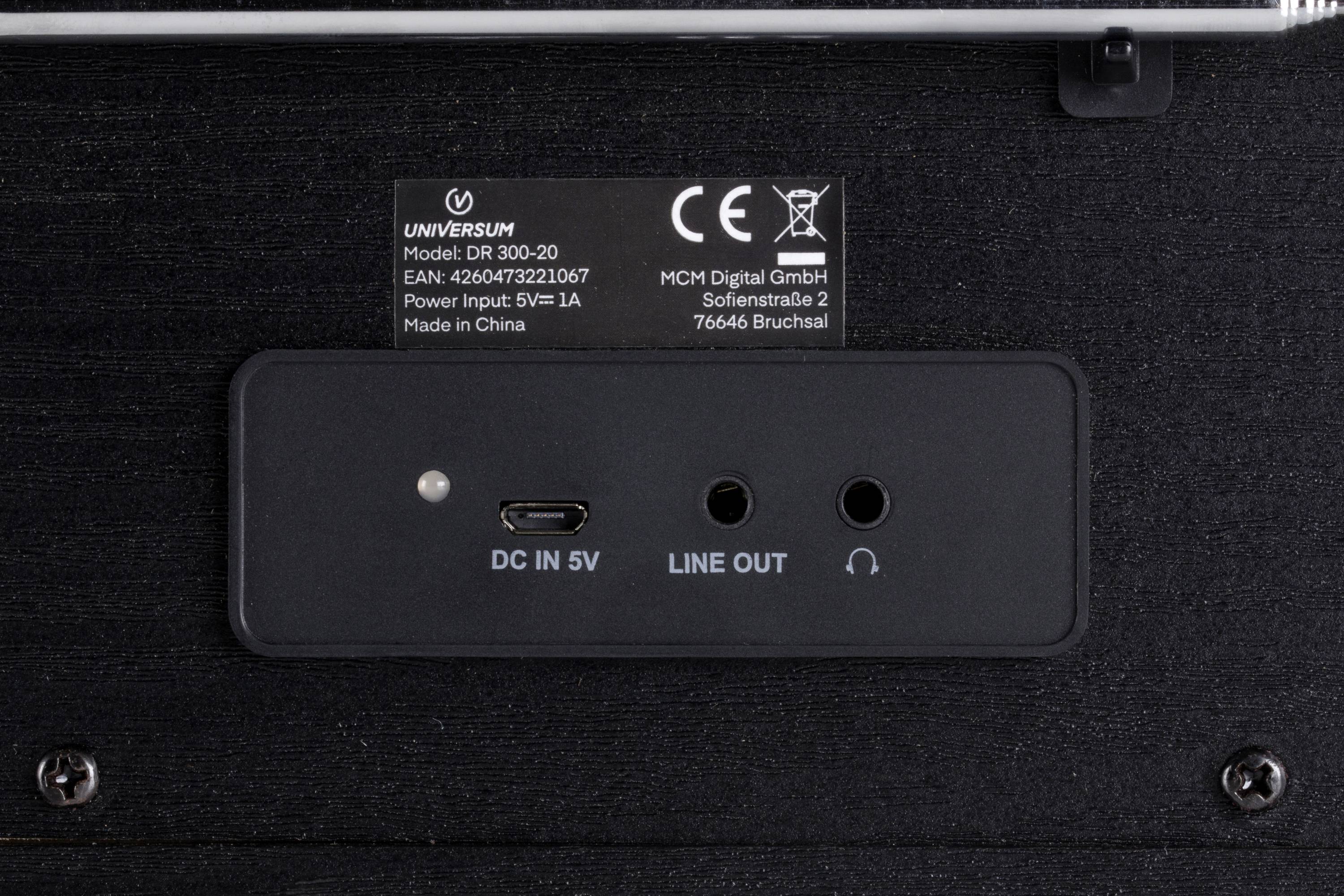 UNIVERSUM DR 300-20 Tischradio DAB+, UKW Bluetooth® wiederaufladbar Schwarz